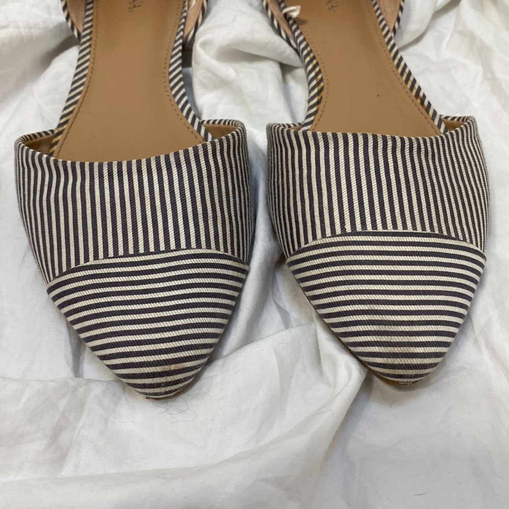 Women’s Merona striped black and white pointed toe ballet flats. Sz 7 1/2 (7.5) - Picture 3 of 6